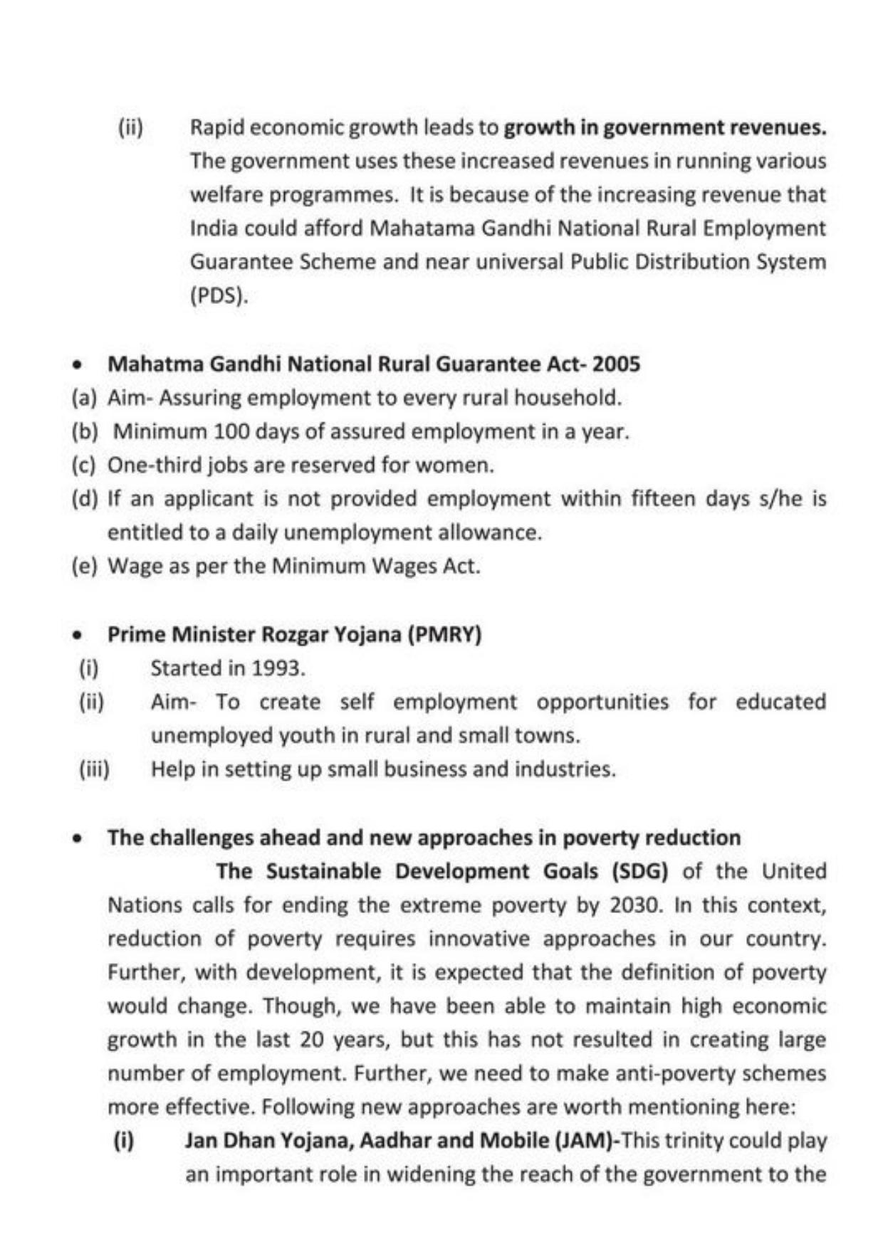 Class 9 Notes, Question & Practice Paper - Economics (Topic 3 : Poverty as a Challenge) - Page 6