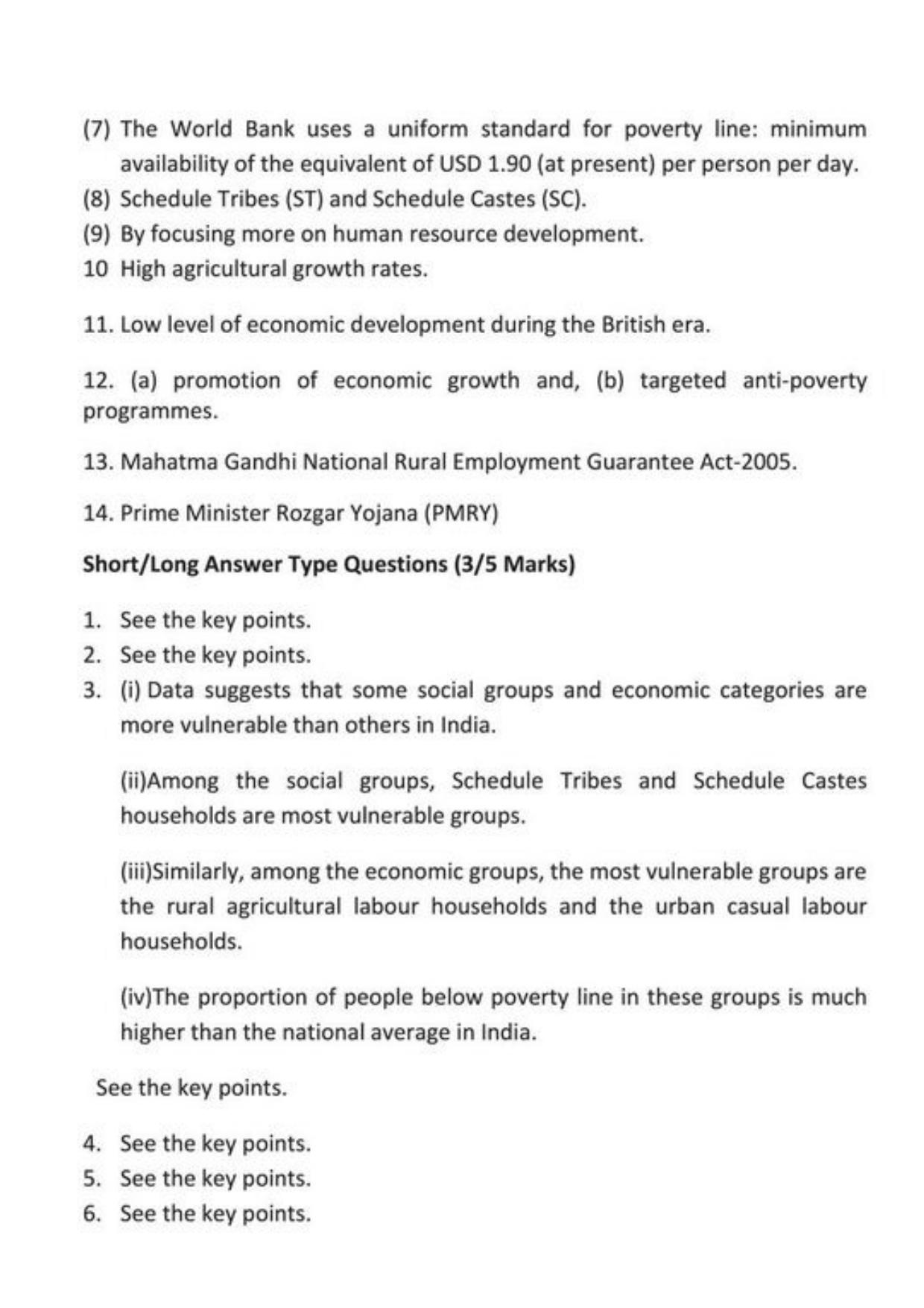 Class 9 Notes, Question & Practice Paper - Economics (Topic 3 : Poverty as a Challenge) - Page 9