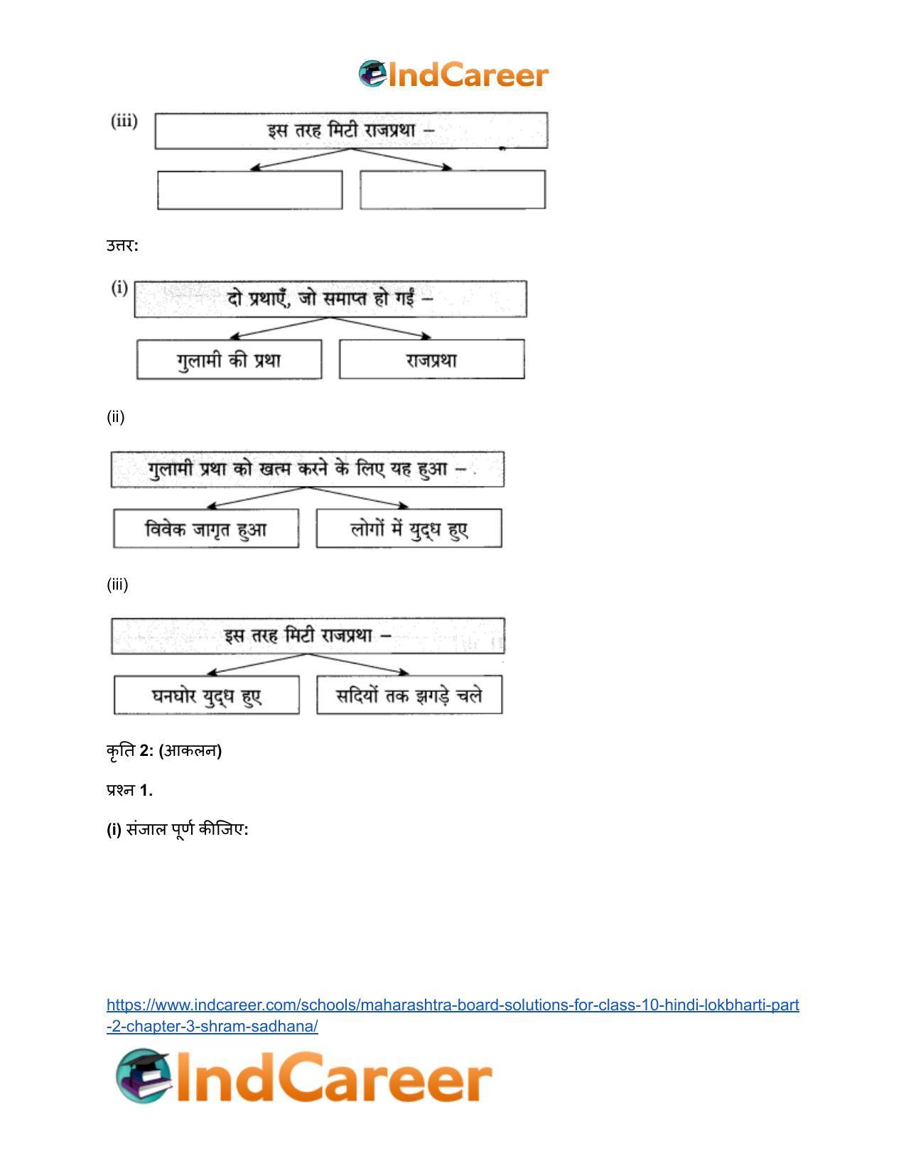 Maharashtra Board Solutions for Class 10- Hindi Lokbharti (Part 2): Chapter 3- श्रम साधना - Page 10