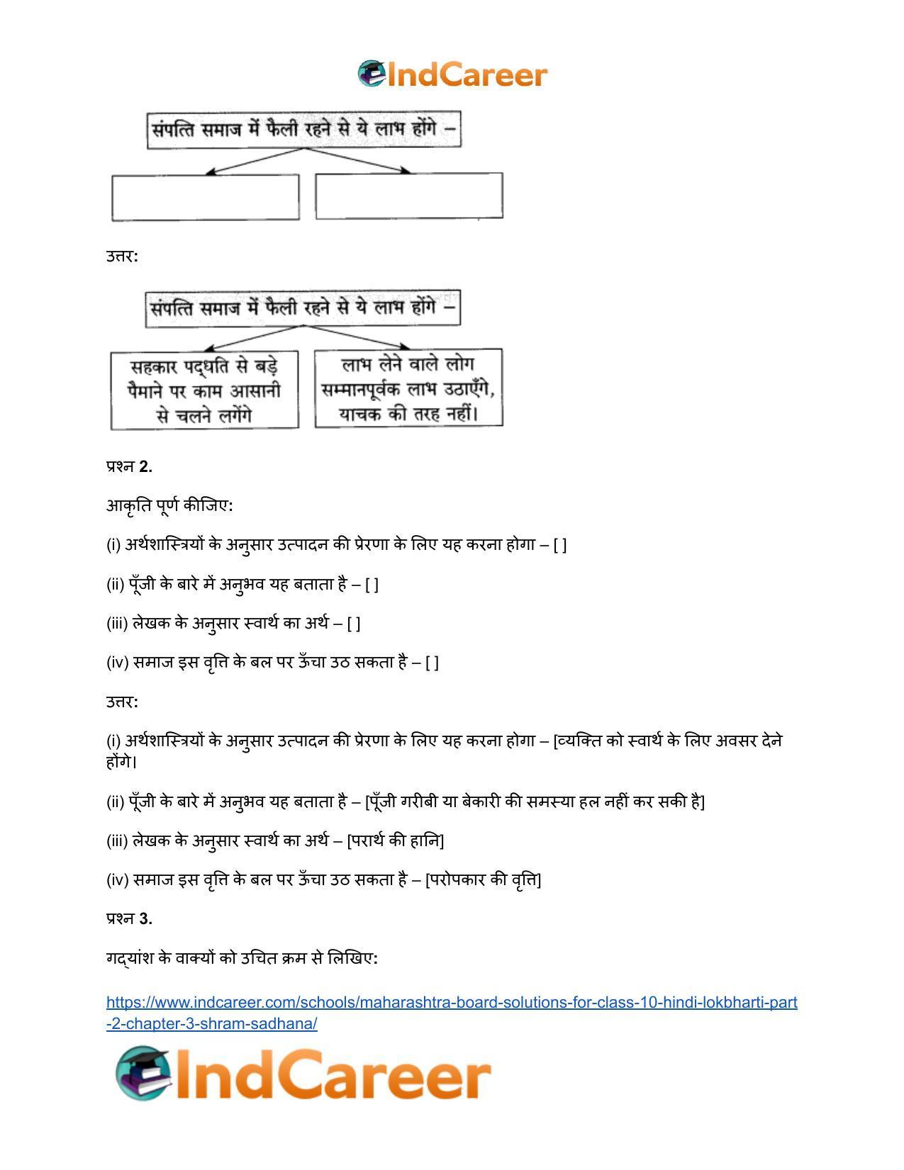 Maharashtra Board Solutions for Class 10- Hindi Lokbharti (Part 2): Chapter 3- श्रम साधना - Page 26