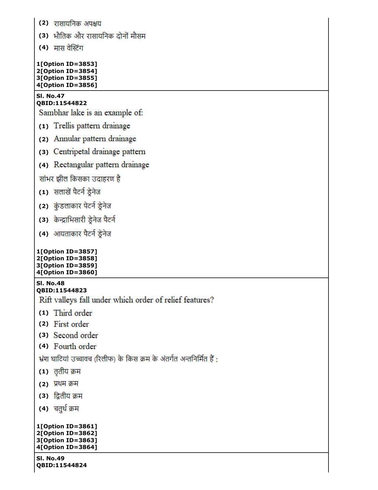 CUET (PG) 2022: PGQP-17 Geography (2-09-2022) Question Paper - Page 28