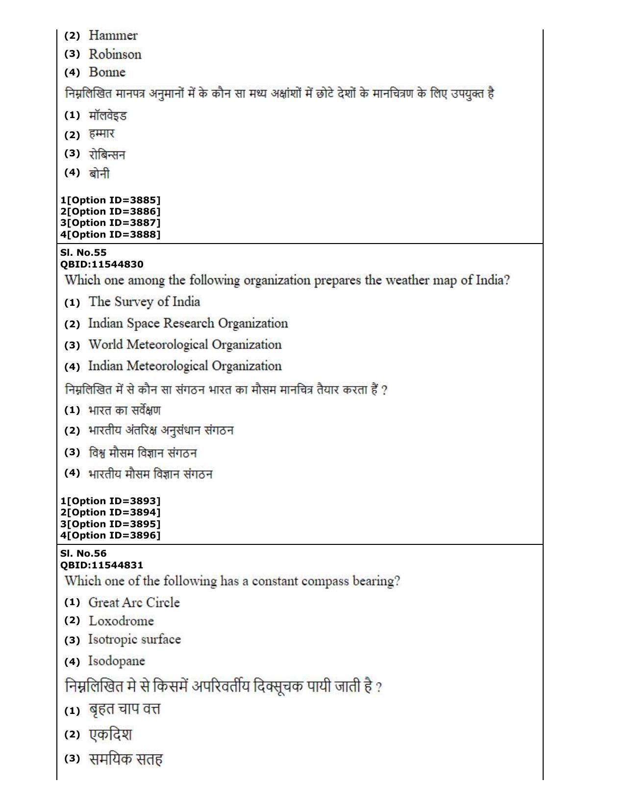 CUET (PG) 2022: PGQP-17 Geography (2-09-2022) Question Paper - Page 32