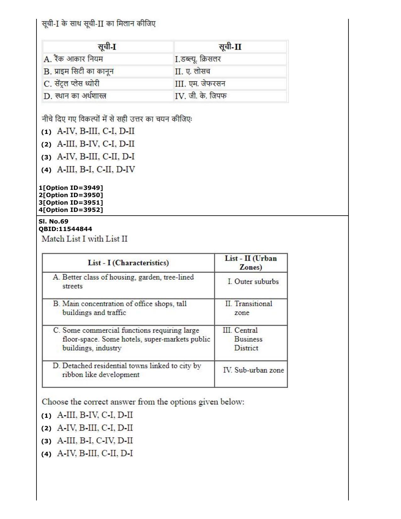 CUET (PG) 2022: PGQP-17 Geography (2-09-2022) Question Paper - Page 39