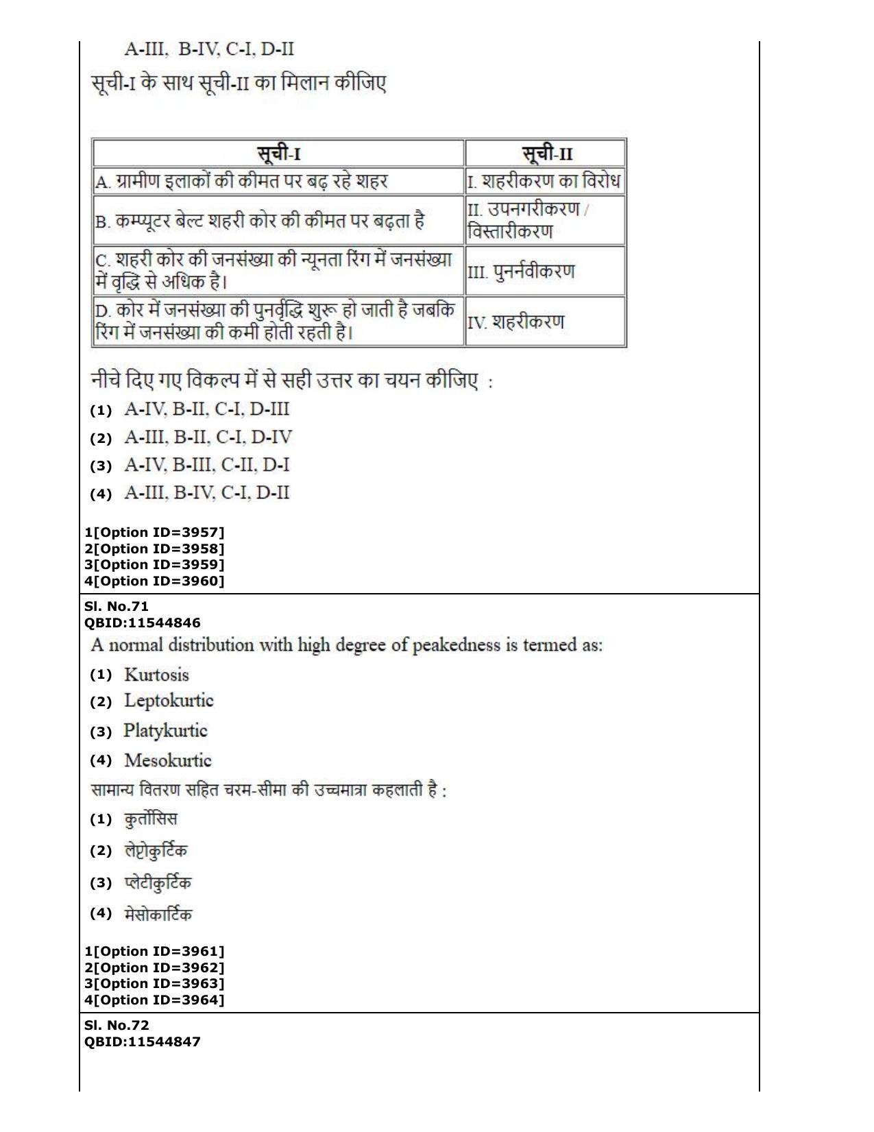 CUET (PG) 2022: PGQP-17 Geography (2-09-2022) Question Paper - Page 41