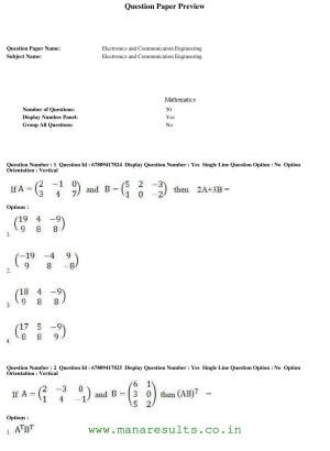 AP ECET 2018 - Electonics Communication Engineering Old Previous Question Papers