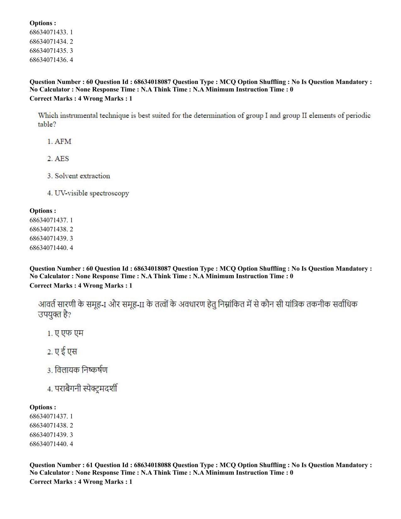 CUET PG 2023: SCQP13 – Forensic Science(HINDI) - Shift 3 (13-06-2023) Question Paper - Page 60
