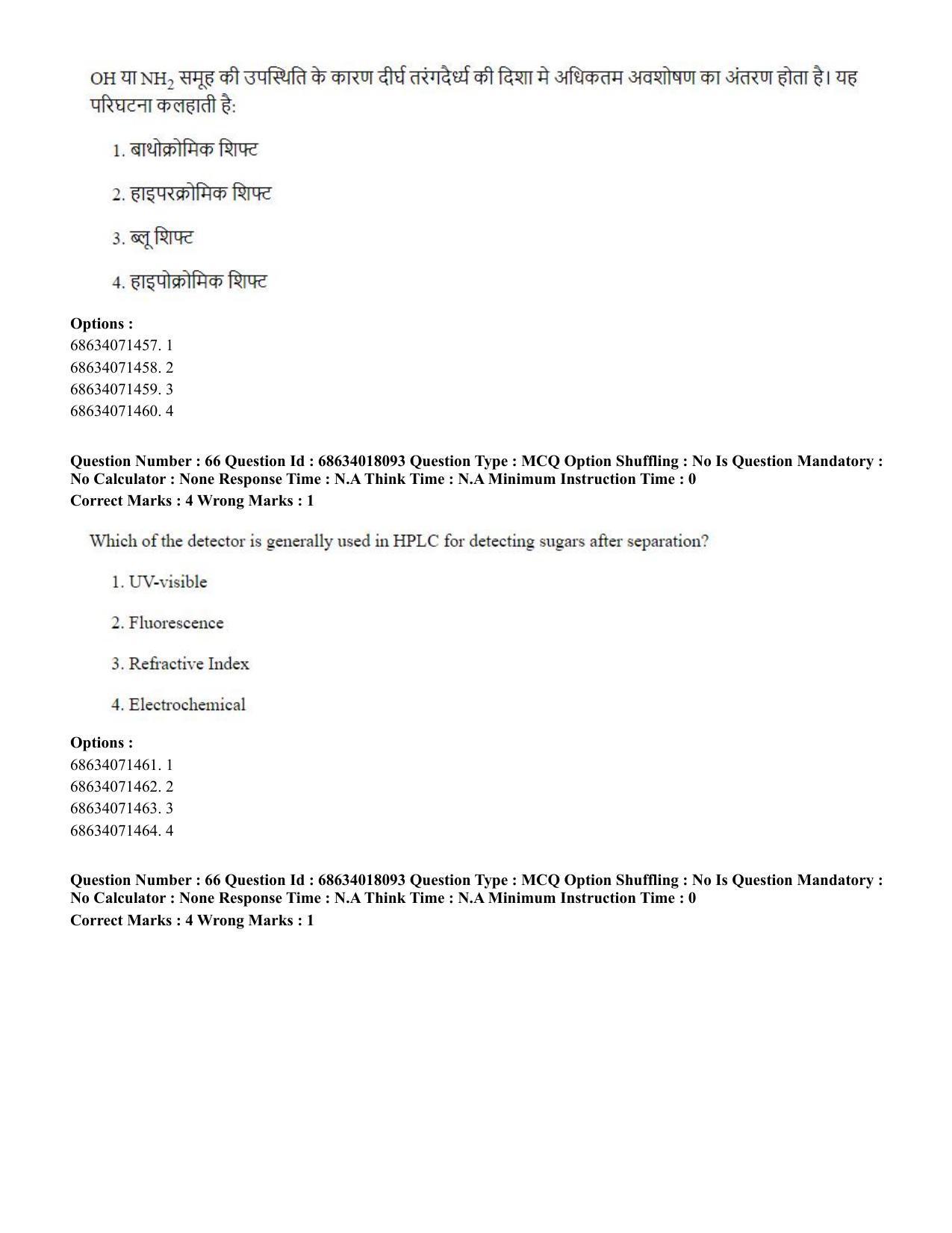 CUET PG 2023: SCQP13 – Forensic Science(HINDI) - Shift 3 (13-06-2023) Question Paper - Page 66