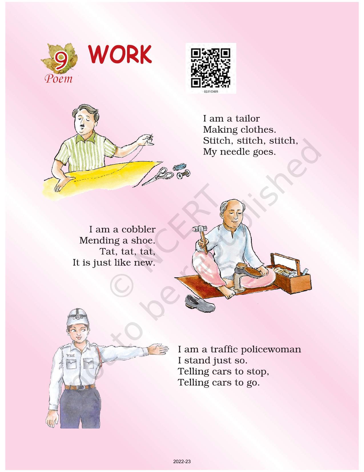 NCERT Book for Class 2 English (Raindrops):Chapter 9-Work - Page 1