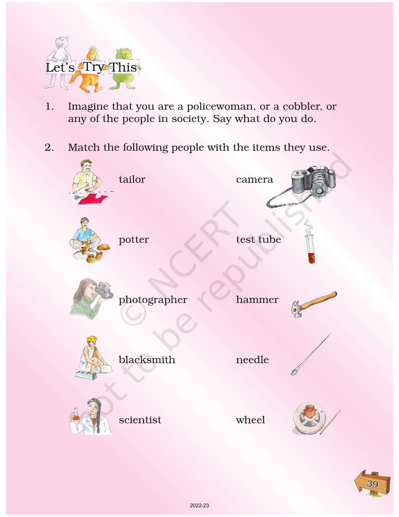 NCERT Book for Class 2 English (Raindrops):Chapter 9-Work - Page 2