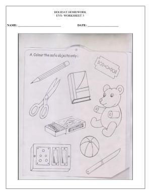 Worksheet for Class 1 EVS Revision Worksheet 1