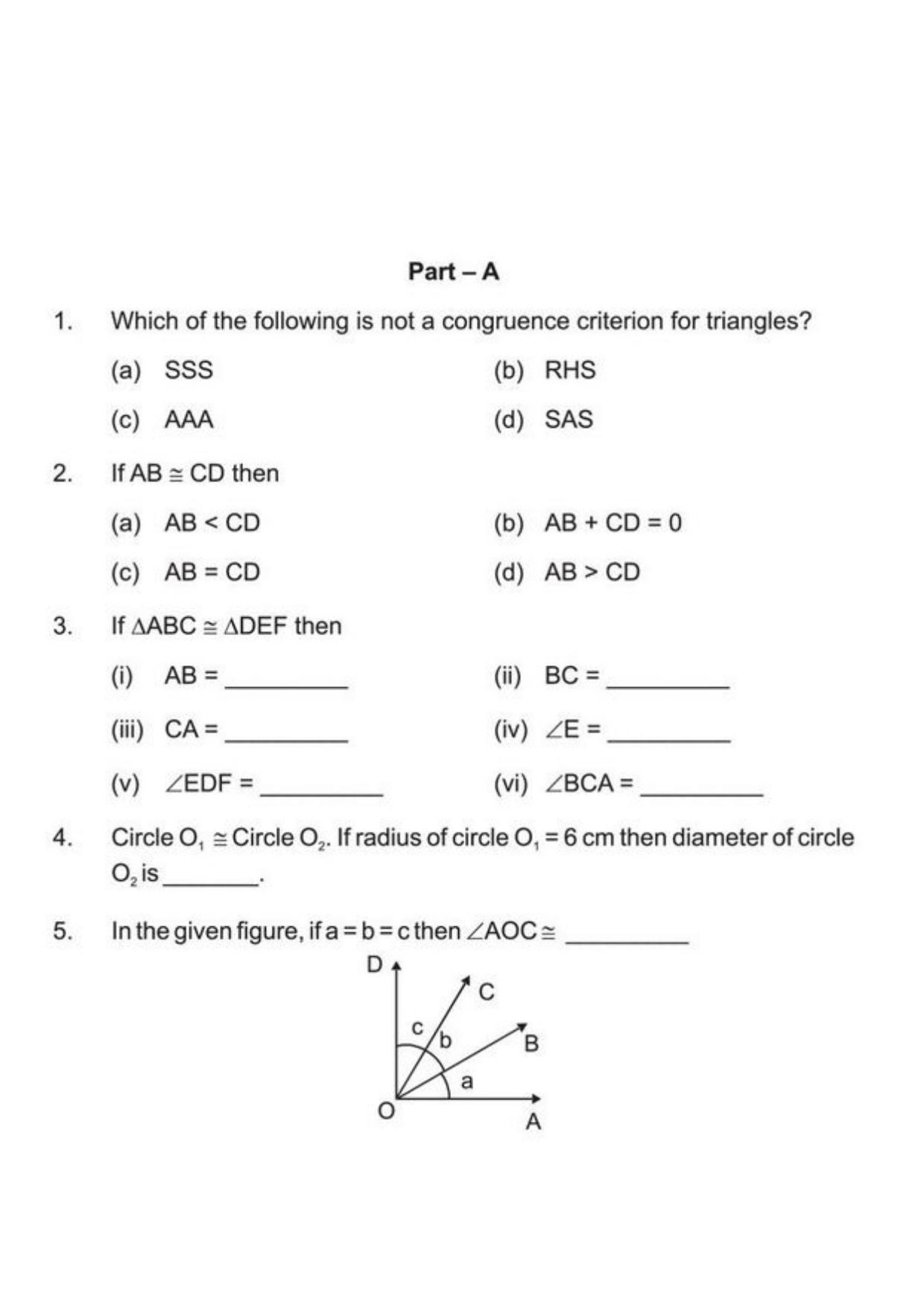 Class 9 Notes, Question & Practice Paper - Mathematics (Topic 7 : Triangles) - Page 5