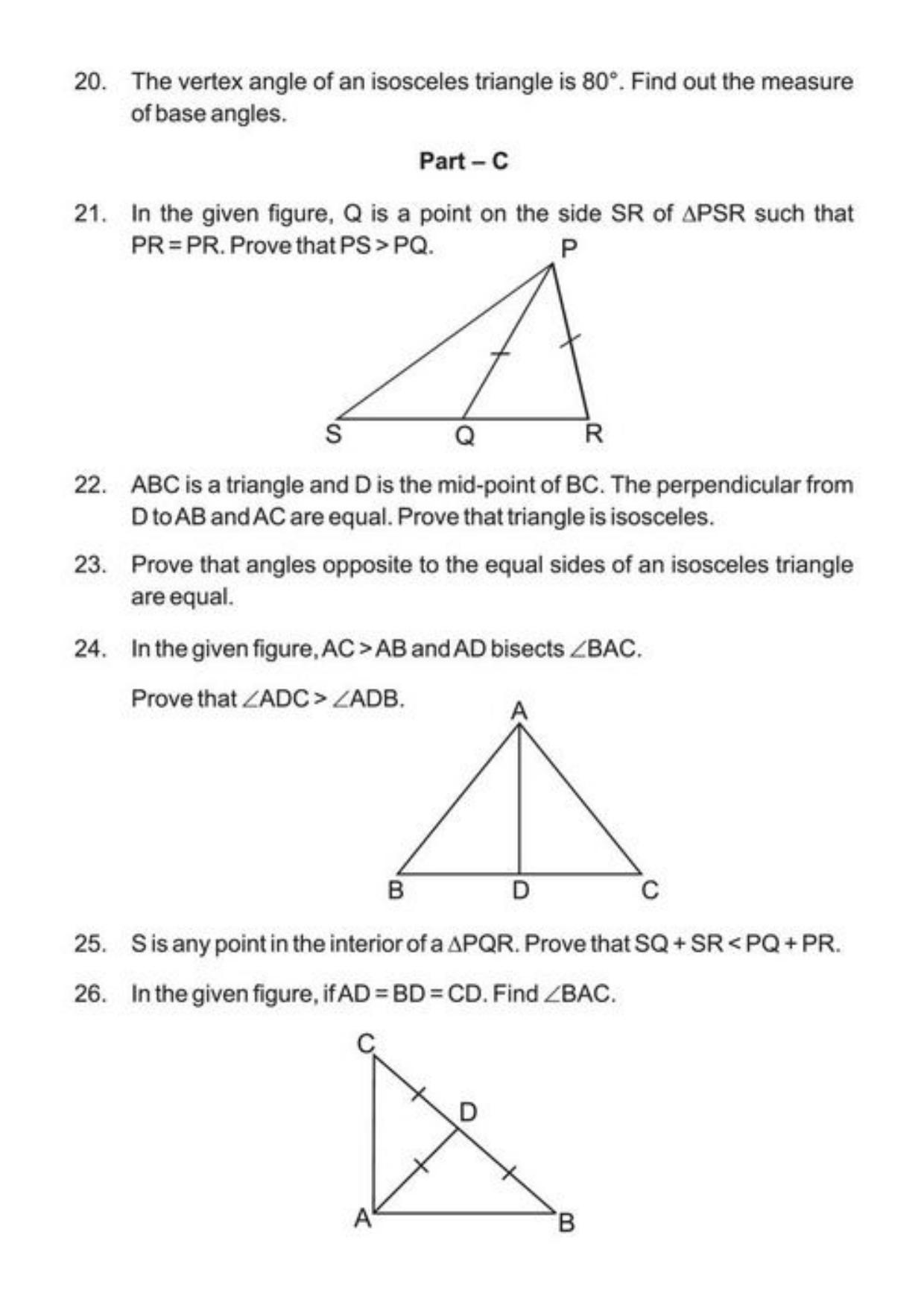 Class 9 Notes, Question & Practice Paper - Mathematics (Topic 7 : Triangles) - Page 9