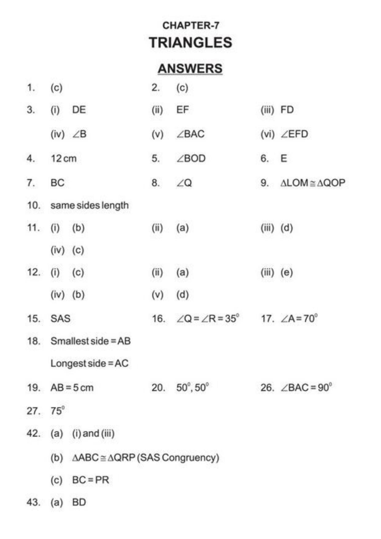 Class 9 Notes, Question & Practice Paper - Mathematics (Topic 7 : Triangles) - Page 13