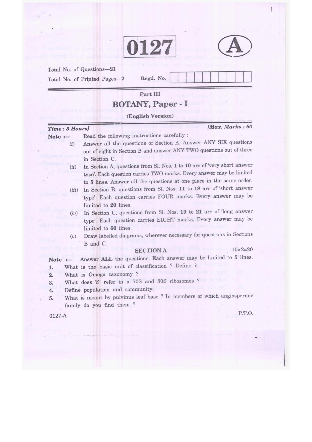 Ts intermediate 1st year botany model paper 2023 indcareer docs