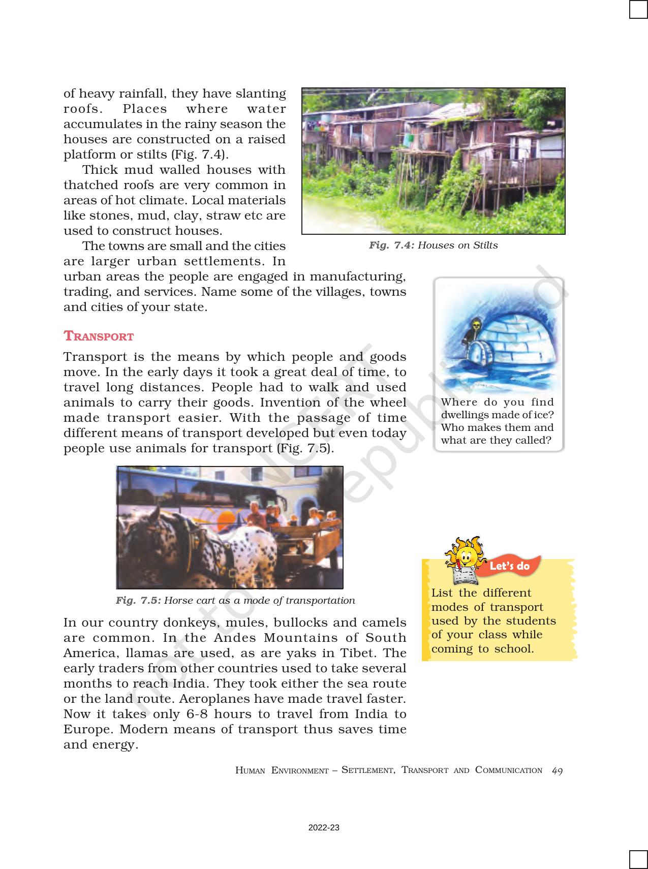 NCERT Book for Class 7 Social Science(Geography): Chapter 7-Human Environment–Settlement, Transport, and Communication - Page 3