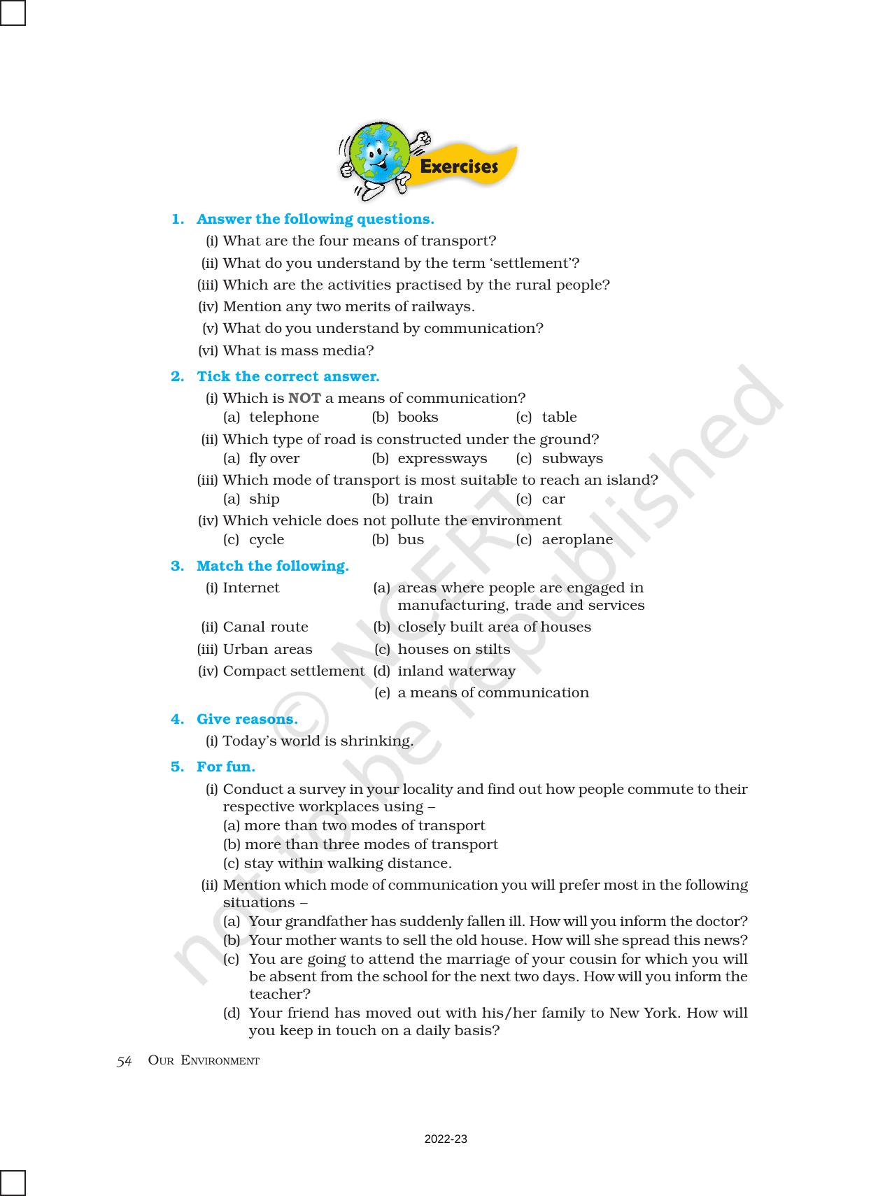 NCERT Book for Class 7 Social Science(Geography): Chapter 7-Human Environment–Settlement, Transport, and Communication - Page 8
