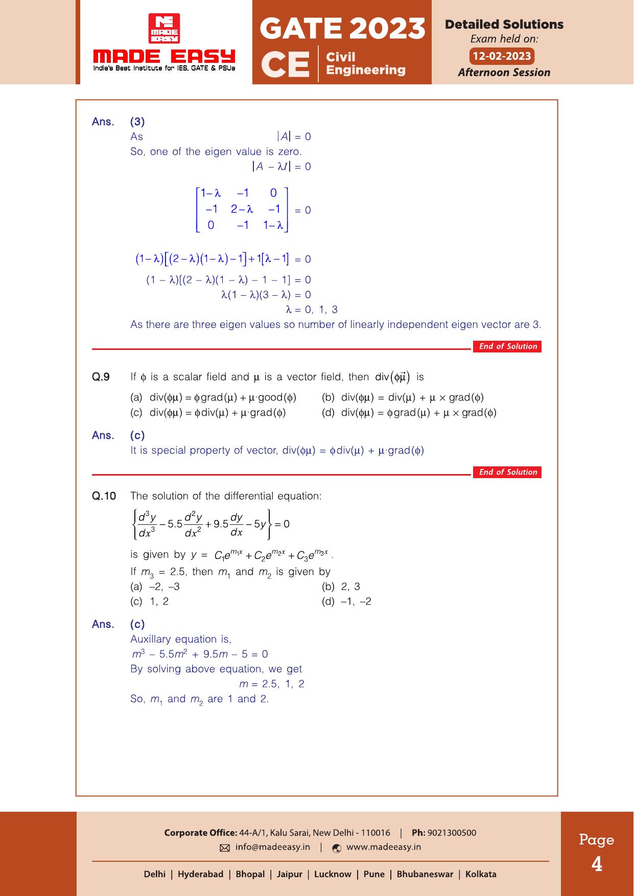 GATE 2023 Civil Engineering (CE) Afteroon Session (12th Feb 2023) Question Paper (Made Easy) - Page 5
