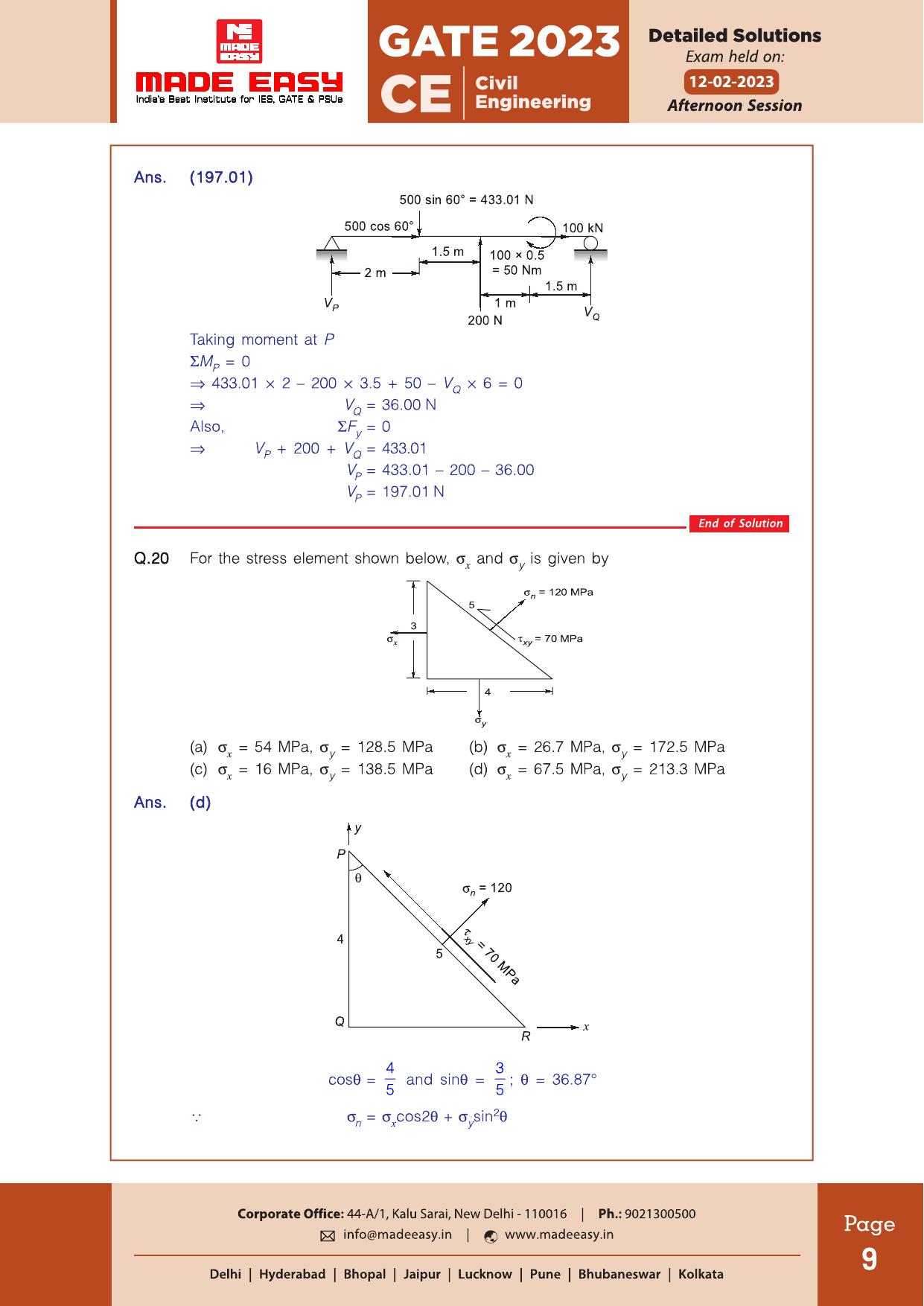 GATE 2023 Civil Engineering (CE) Afteroon Session (12th Feb 2023) Question Paper (Made Easy) - Page 12