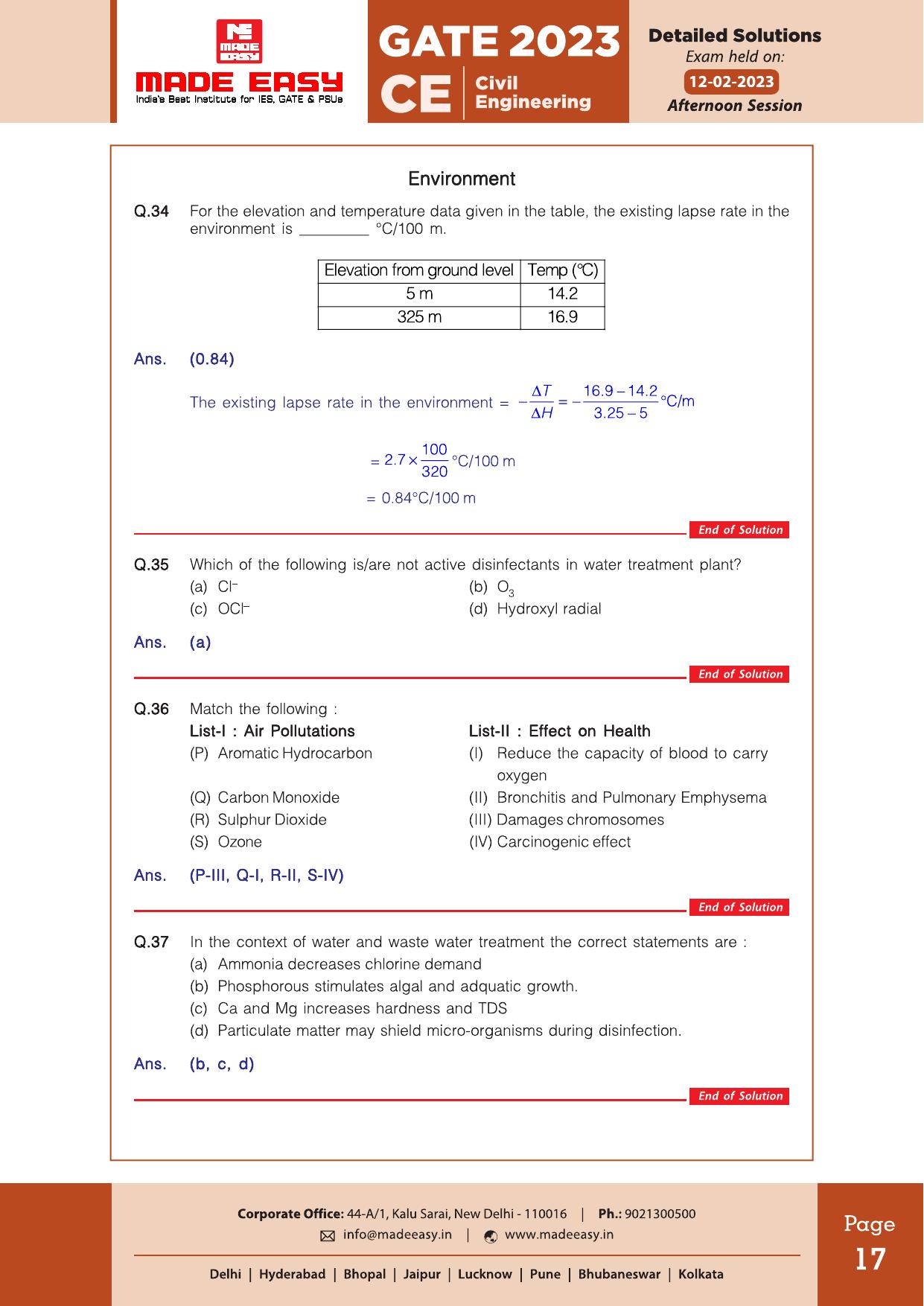 GATE 2023 Civil Engineering (CE) Afteroon Session (12th Feb 2023) Question Paper (Made Easy) - Page 22