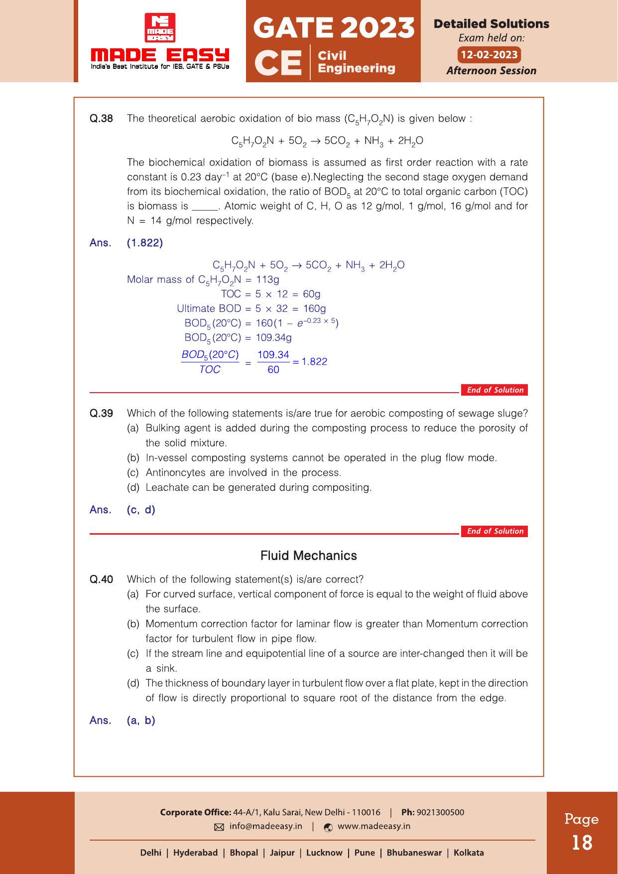 GATE 2023 Civil Engineering (CE) Afteroon Session (12th Feb 2023) Question Paper (Made Easy) - Page 23