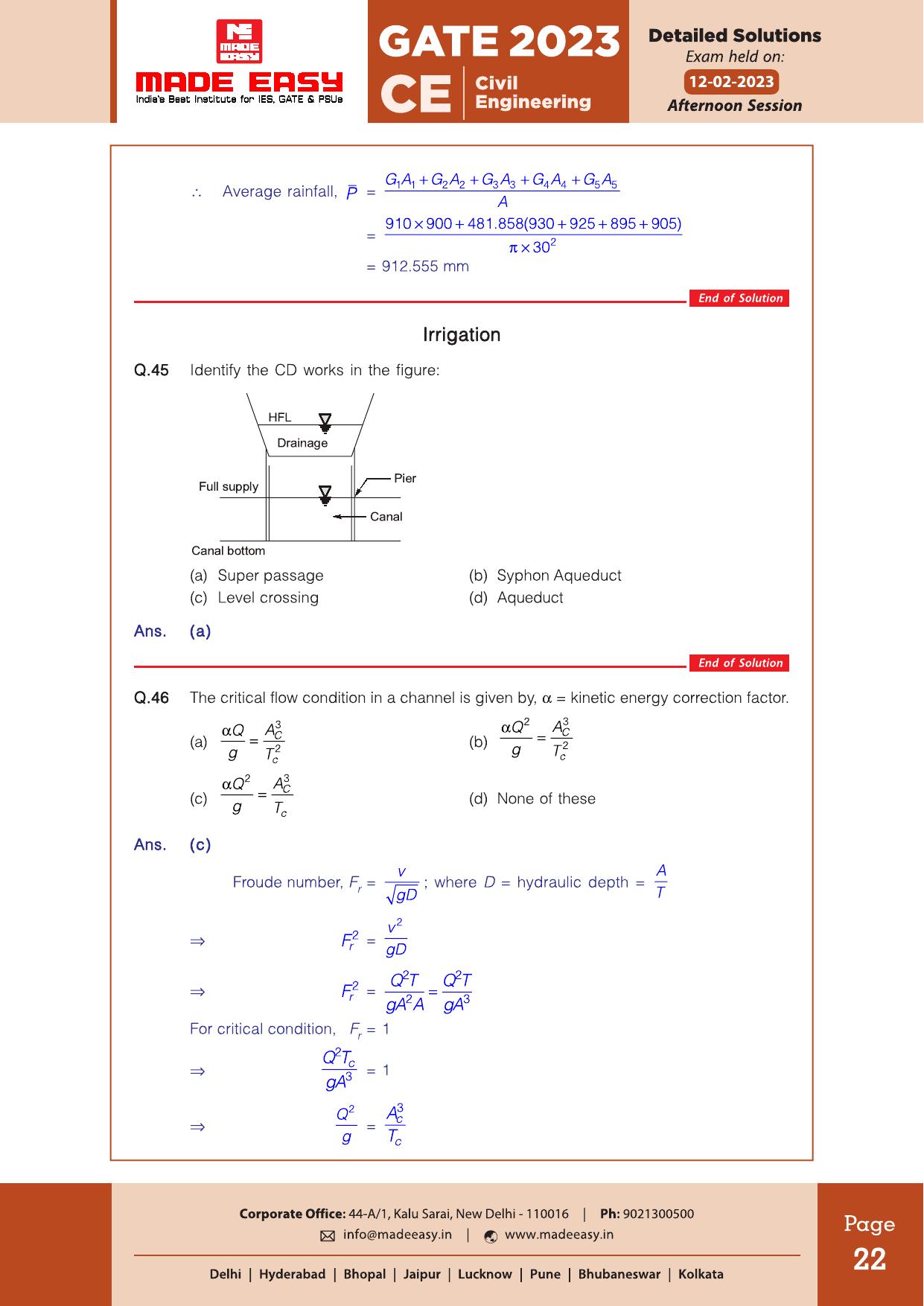 GATE 2023 Civil Engineering (CE) Afteroon Session (12th Feb 2023) Question Paper (Made Easy) - Page 28