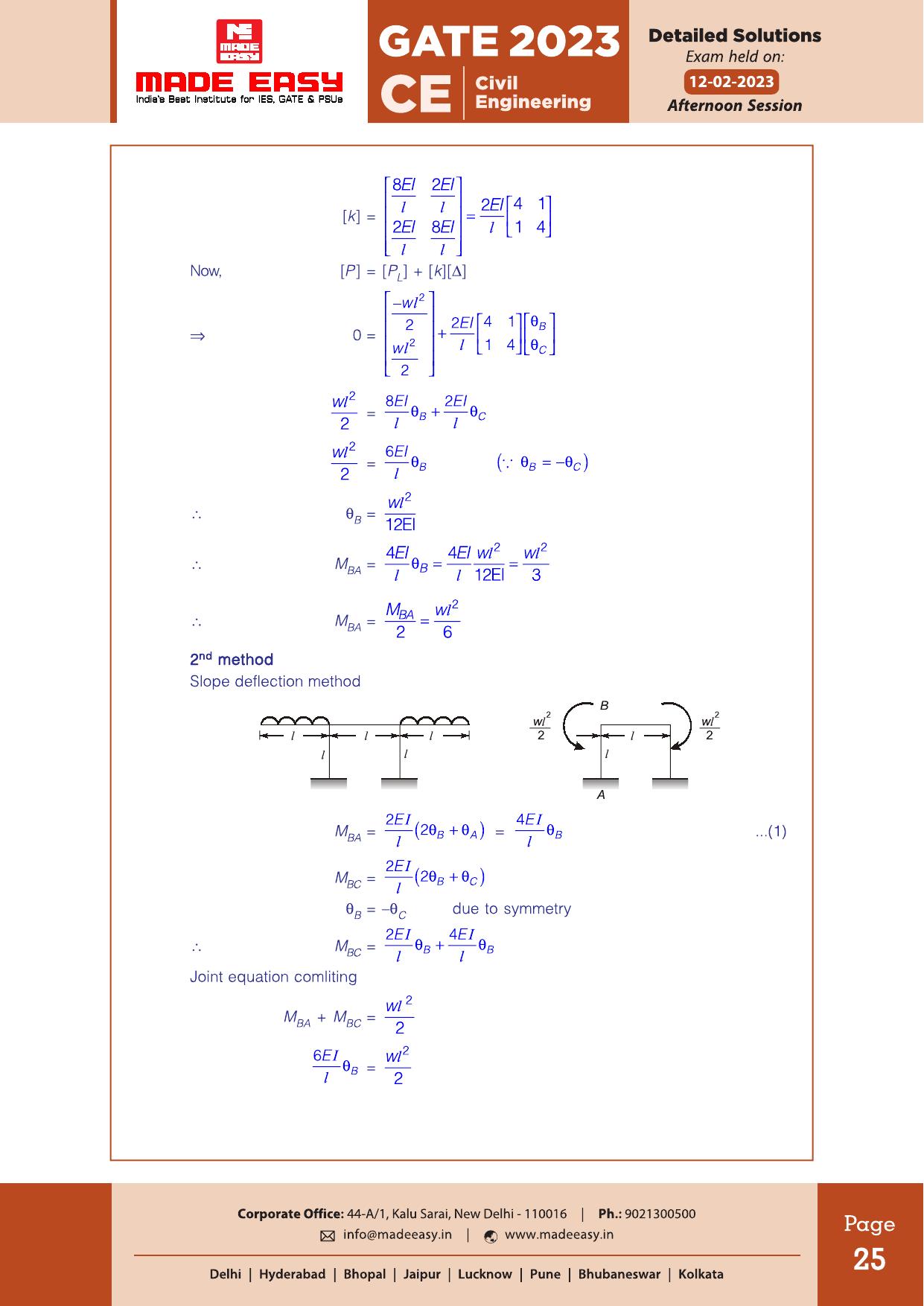 GATE 2023 Civil Engineering (CE) Afteroon Session (12th Feb 2023) Question Paper (Made Easy) - Page 31
