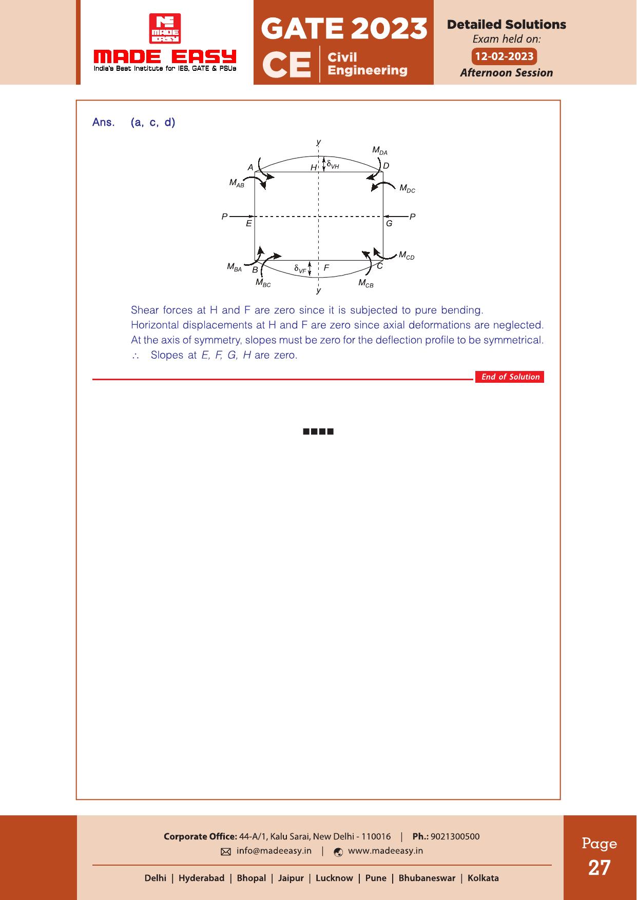 GATE 2023 Civil Engineering (CE) Afteroon Session (12th Feb 2023) Question Paper (Made Easy) - Page 34