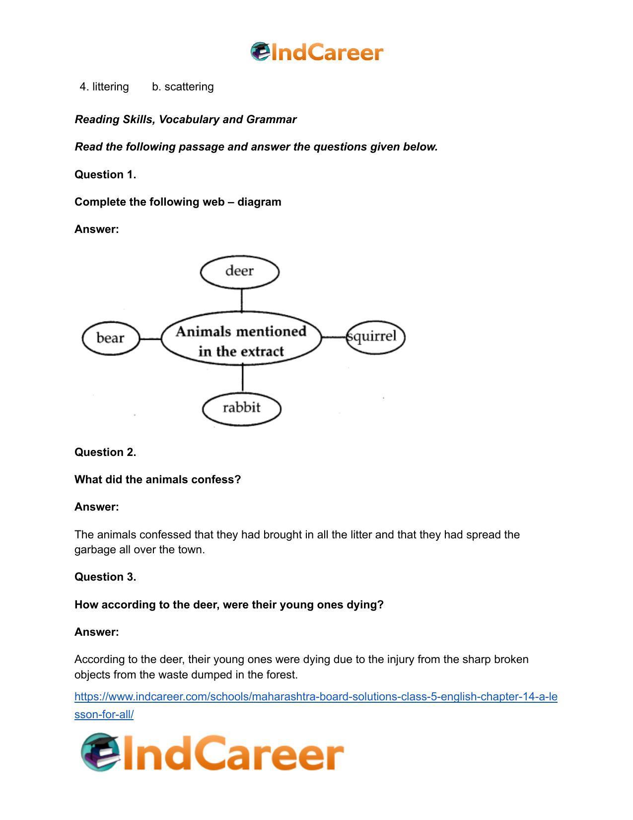 Maharashtra Board Solutions Class 5-English: Chapter 14- A Lesson for All - Page 10