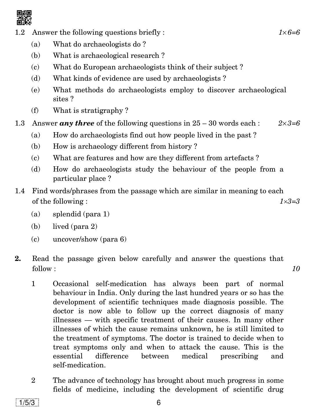 CBSE Class 12 1-5-3 English Core 2019 Question Paper - Page 6