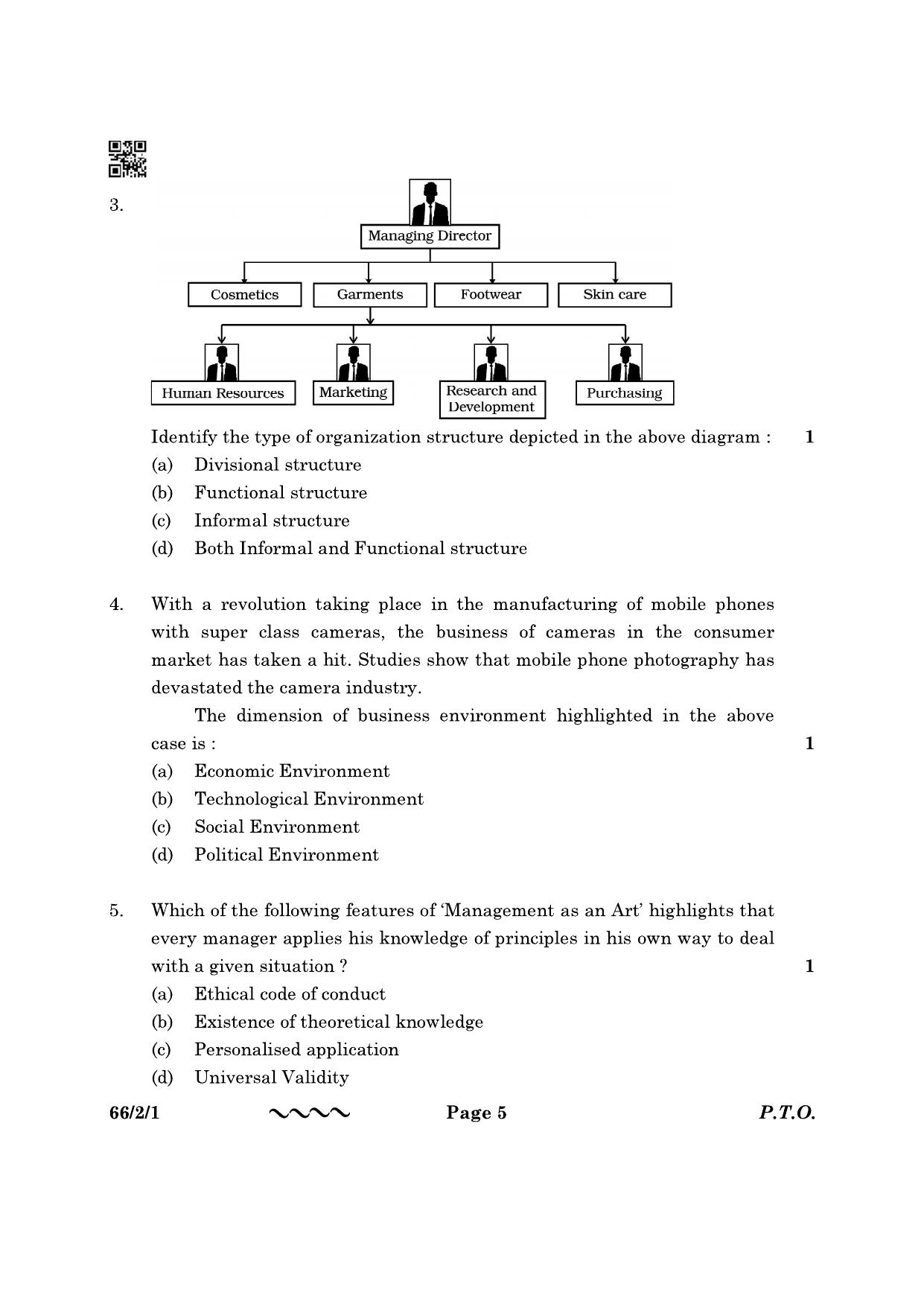 CBSE Class 12 66-2-1 Business Studies 2023 Question Paper - Page 5