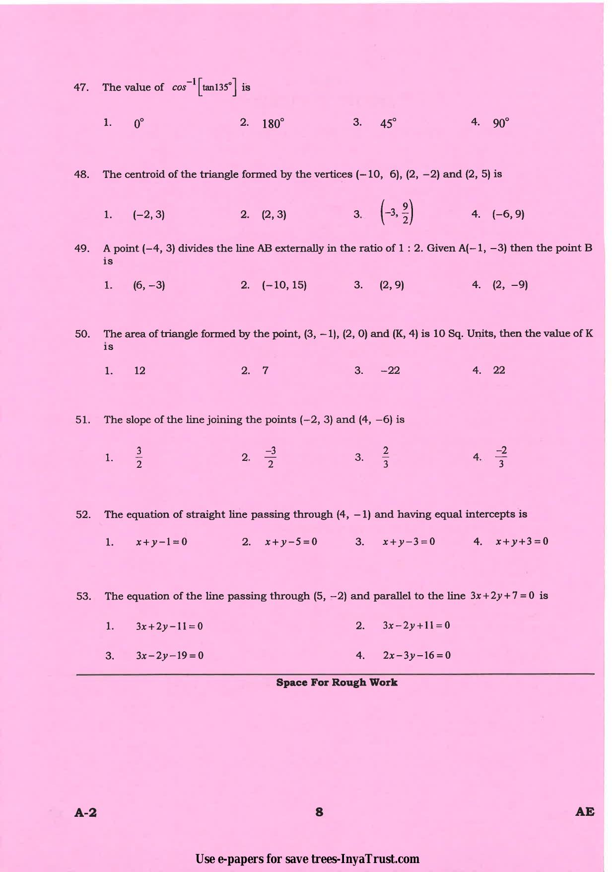 Karnataka Diploma CET- 2015 Aeronautical Engineering Question Paper - Page 8