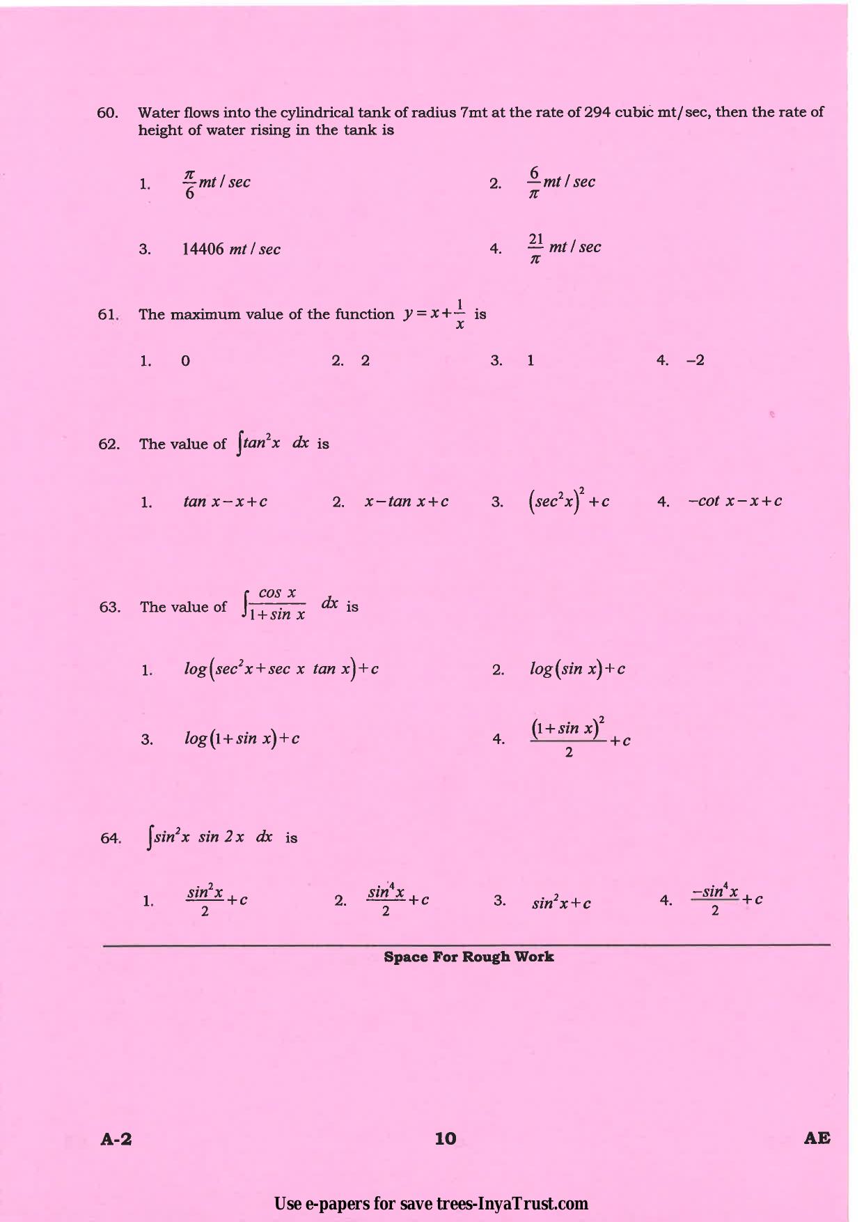 Karnataka Diploma CET- 2015 Aeronautical Engineering Question Paper - Page 10