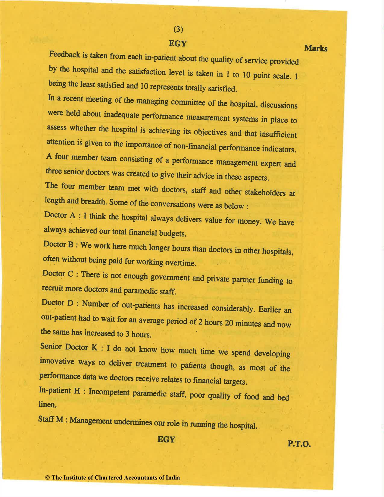 CA Final Nov 2019 Question Paper - Paper 5 – Strategic Cost Management and Performance Evaluation - Page 3