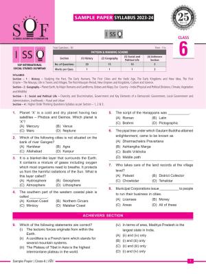 SOF ISSO Class 6 Sample Paper 2024