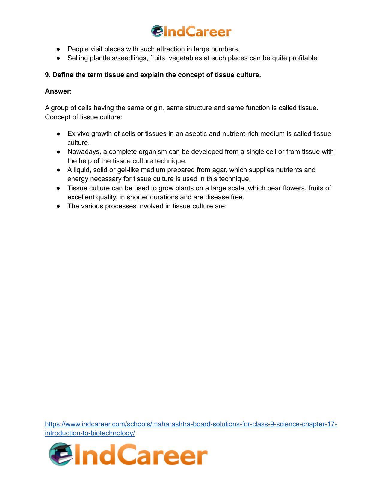 Maharashtra Board Solutions for Class 9- Science: Chapter 17- Introduction to Biotechnology - Page 10