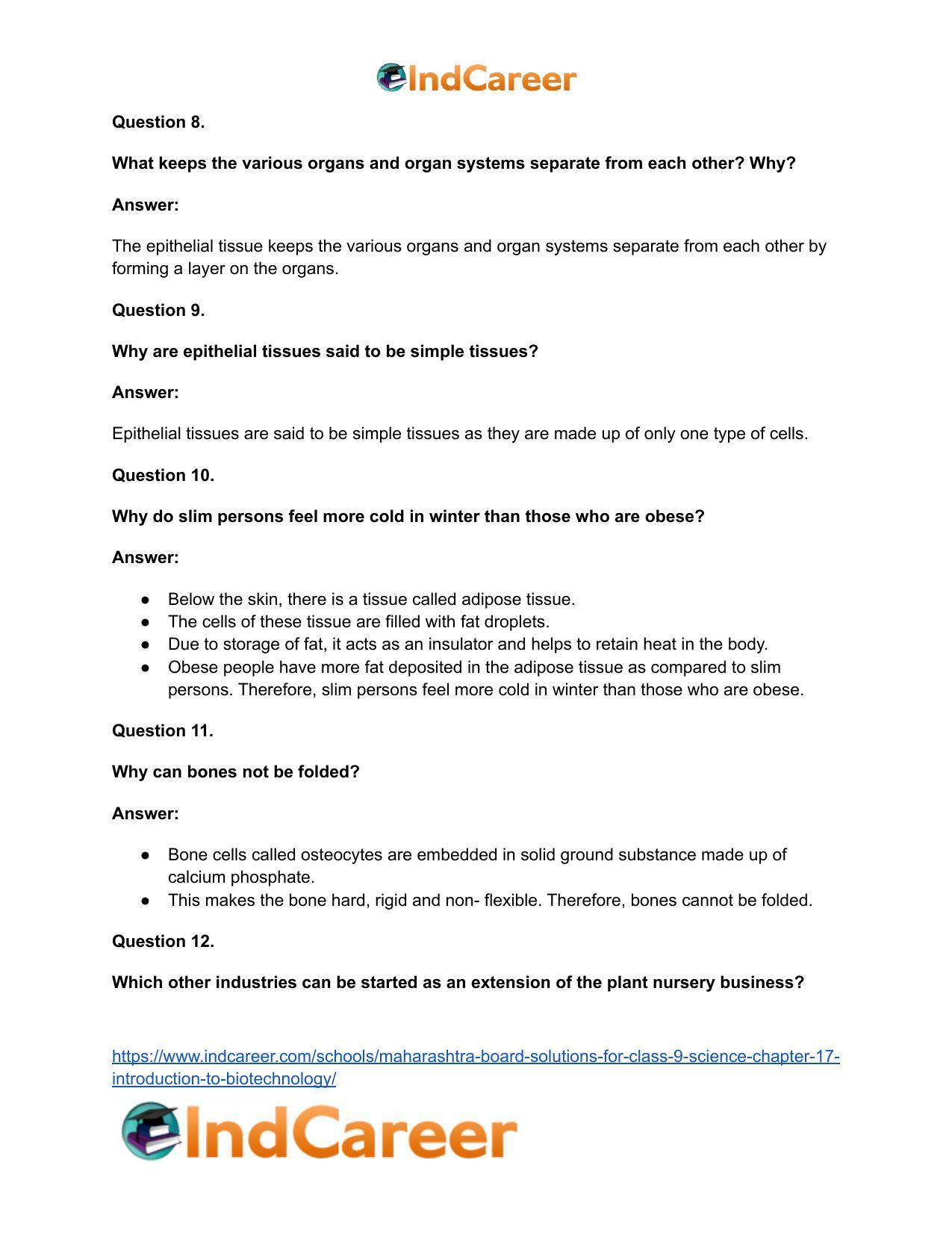 Maharashtra Board Solutions for Class 9- Science: Chapter 17- Introduction to Biotechnology - Page 14