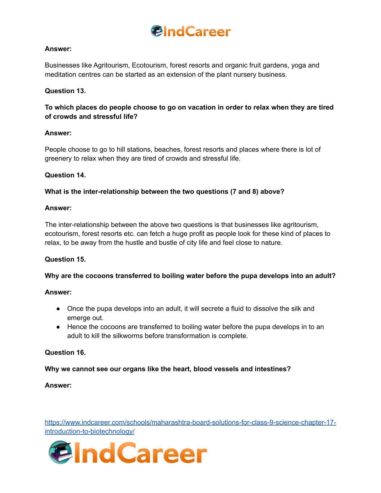 Maharashtra Board Solutions for Class 9- Science: Chapter 17- Introduction to Biotechnology - Page 15