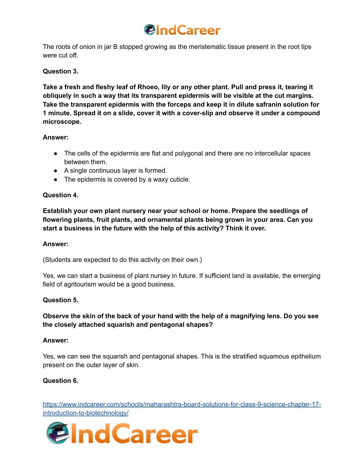 Maharashtra Board Solutions for Class 9- Science: Chapter 17- Introduction to Biotechnology - Page 18