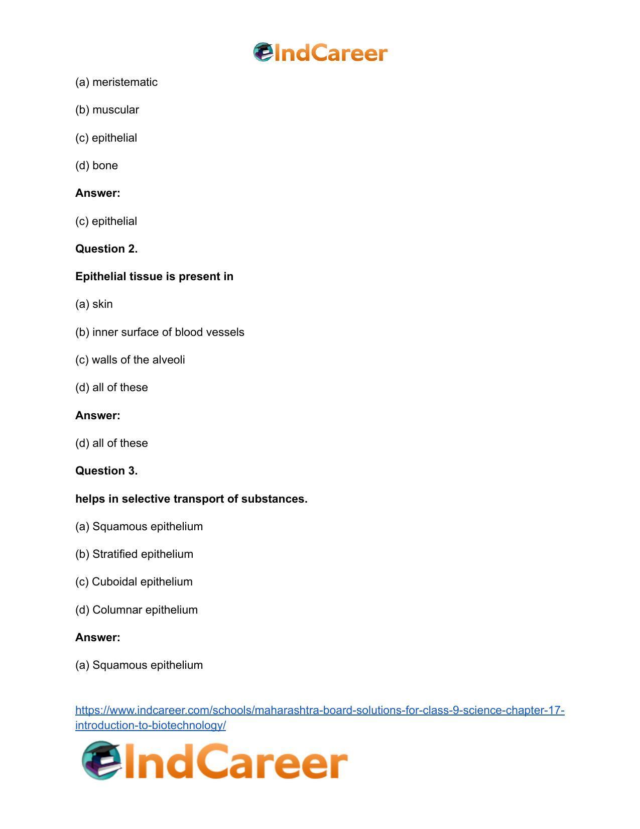 Maharashtra Board Solutions for Class 9- Science: Chapter 17- Introduction to Biotechnology - Page 21