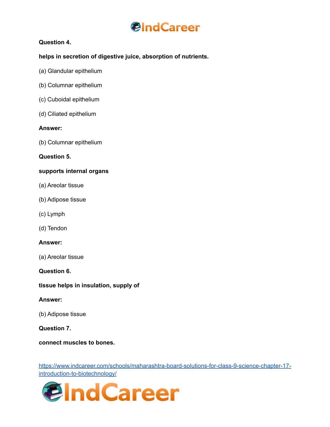 Maharashtra Board Solutions for Class 9- Science: Chapter 17- Introduction to Biotechnology - Page 22