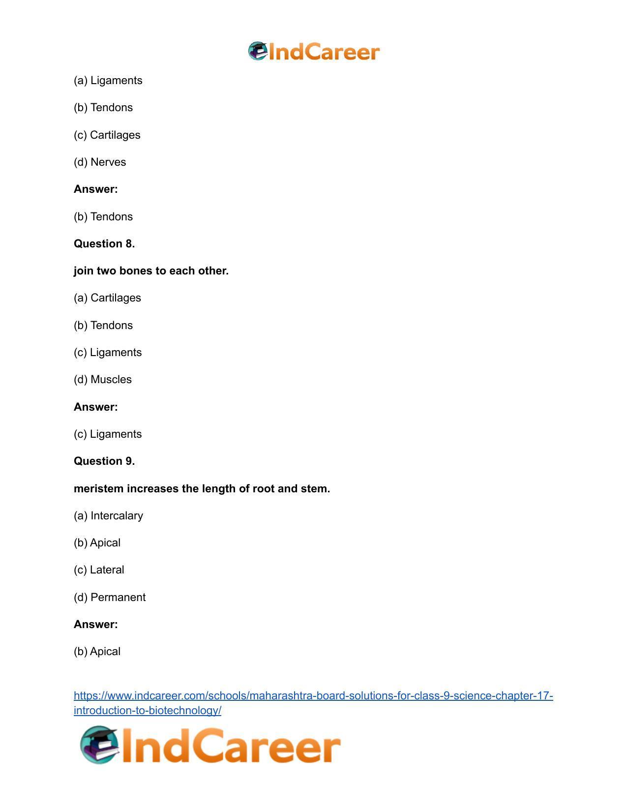 Maharashtra Board Solutions for Class 9- Science: Chapter 17- Introduction to Biotechnology - Page 23