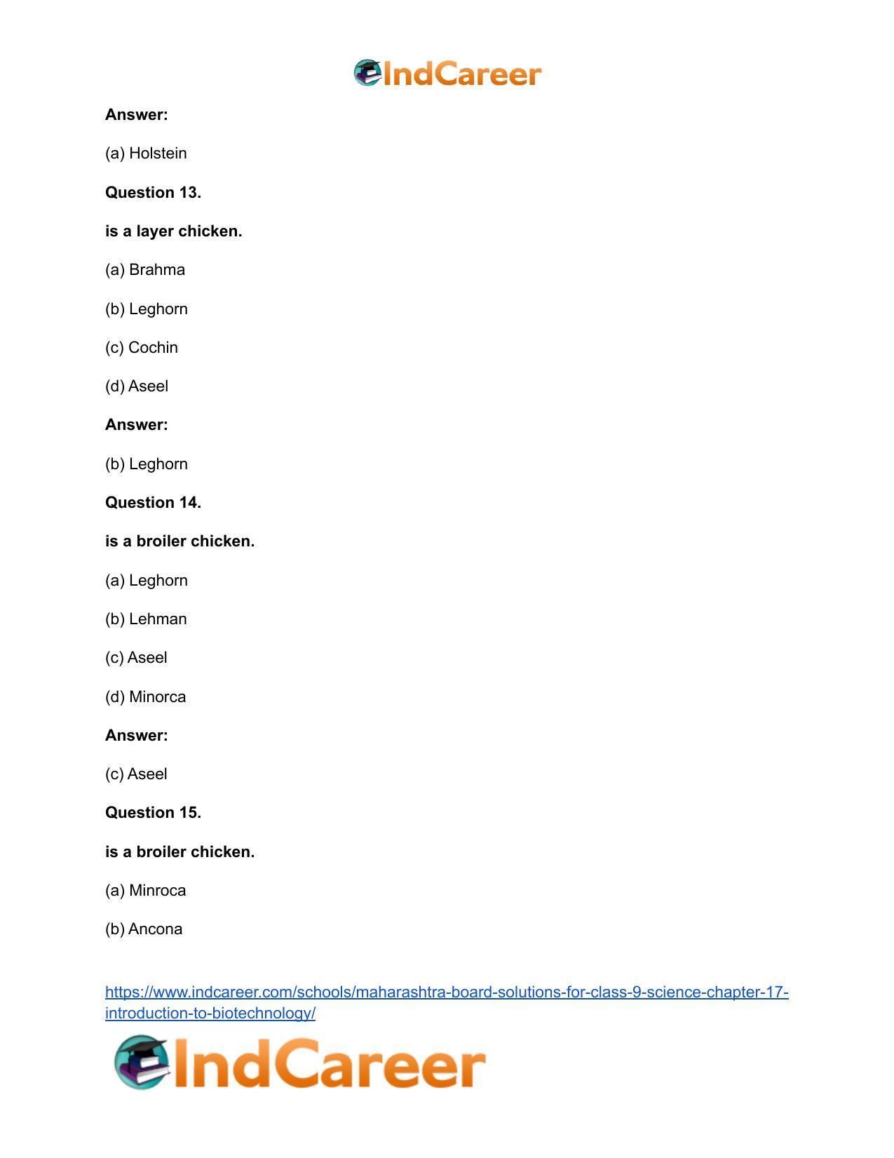 Maharashtra Board Solutions for Class 9- Science: Chapter 17- Introduction to Biotechnology - Page 25