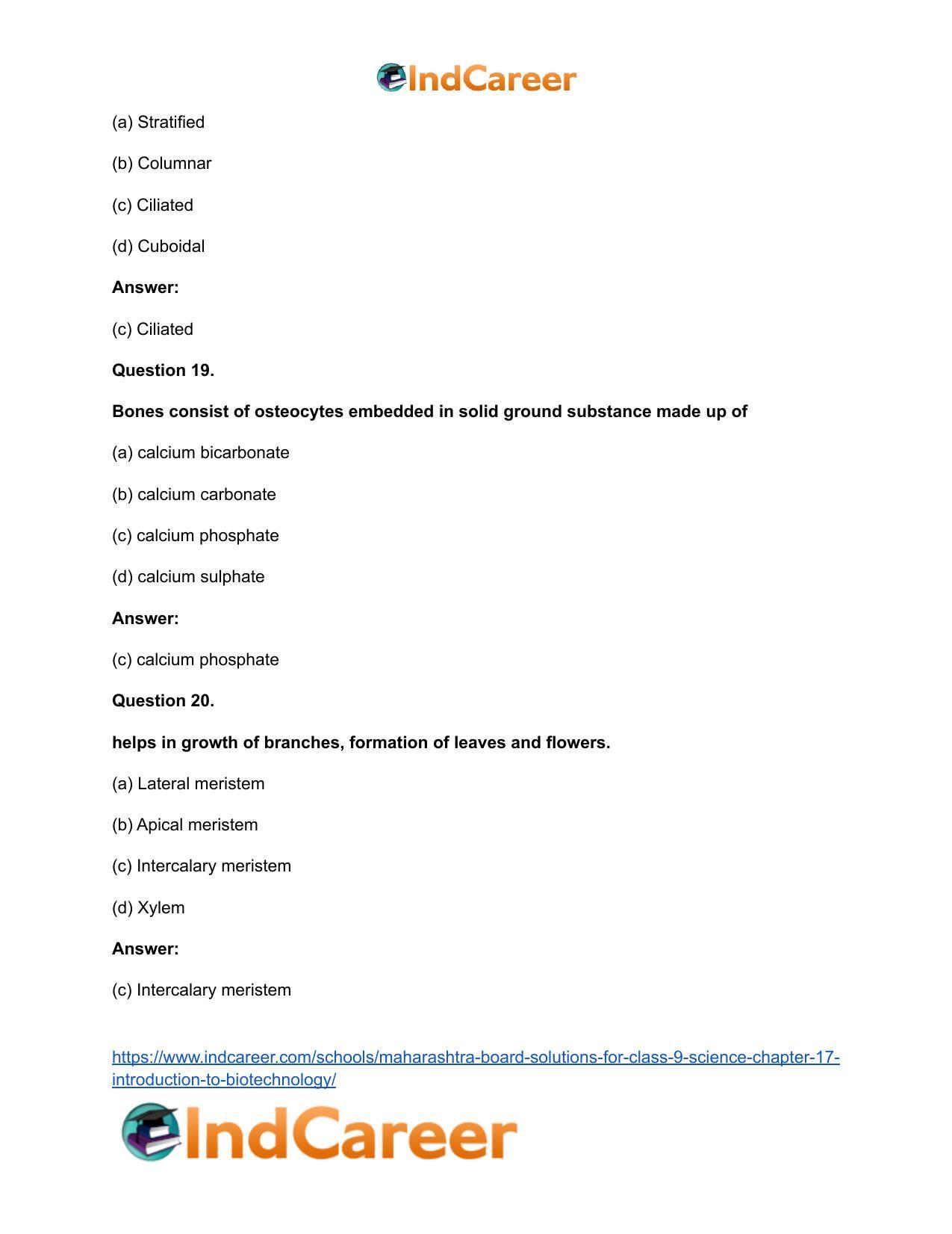 Maharashtra Board Solutions for Class 9- Science: Chapter 17- Introduction to Biotechnology - Page 27