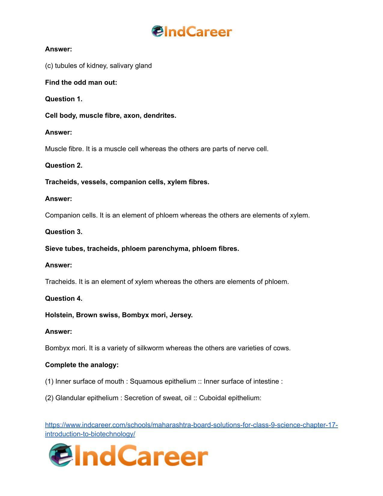 Maharashtra Board Solutions for Class 9- Science: Chapter 17- Introduction to Biotechnology - Page 29