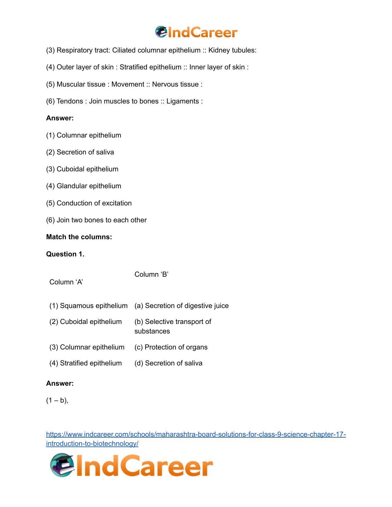 Maharashtra Board Solutions for Class 9- Science: Chapter 17- Introduction to Biotechnology - Page 30