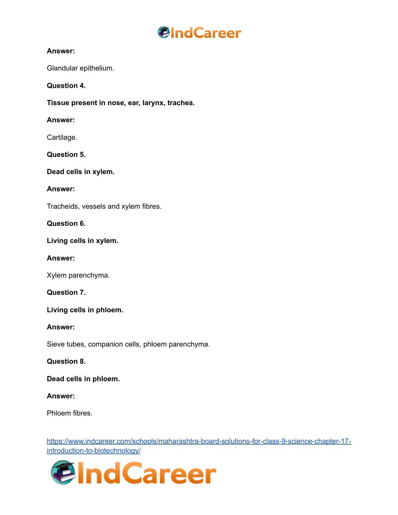 Maharashtra Board Solutions for Class 9- Science: Chapter 17- Introduction to Biotechnology - Page 36