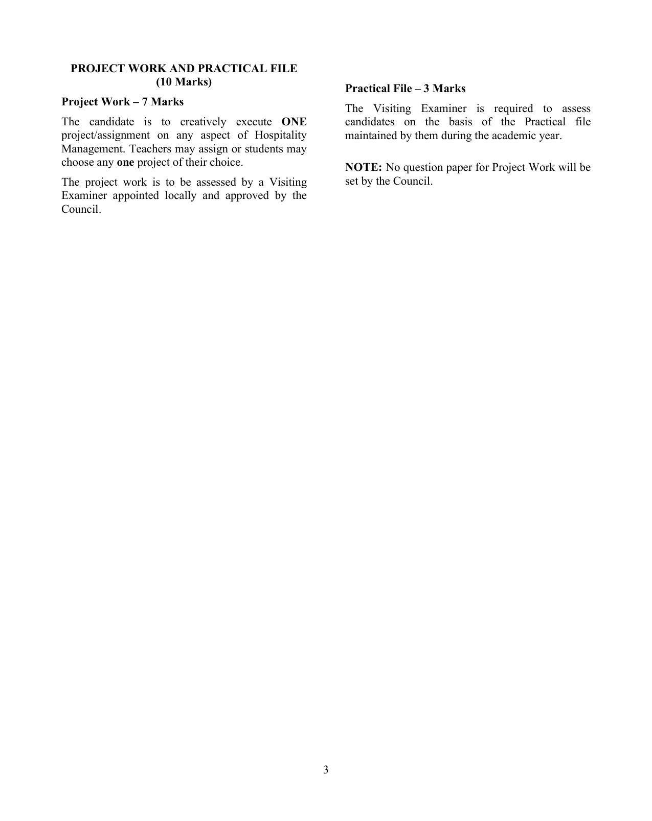 ISC Class 12 Hospitality Management Syllabus - Page 3