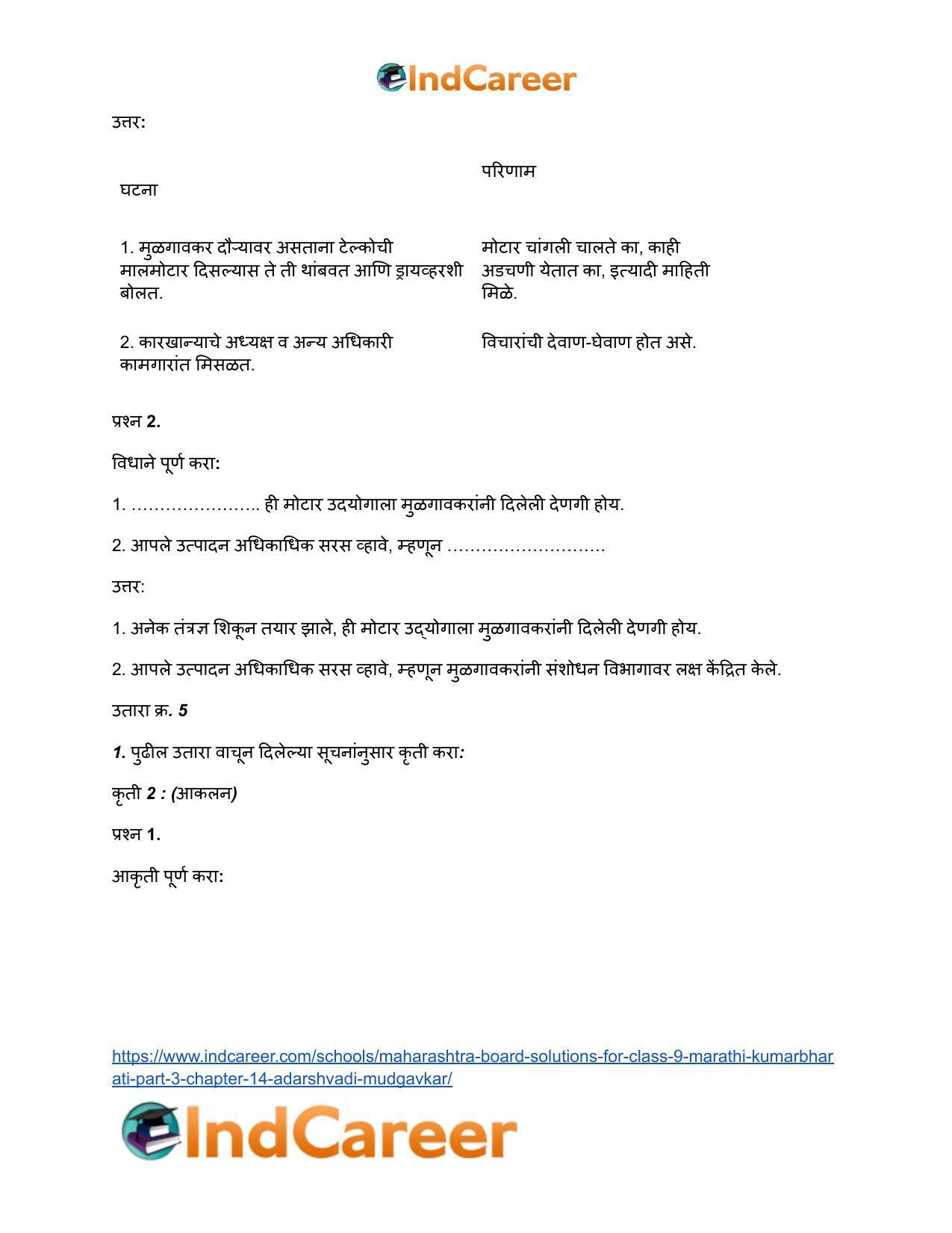 Maharashtra Board Solutions for Class 9- Marathi Kumarbharati (Part- 3): Chapter 14- आदर्शवादी मुळगावकर - Page 15