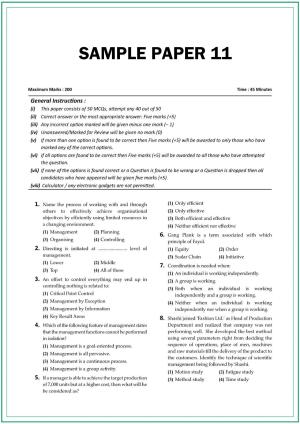 CUET UG Business Studies Sample Paper 11