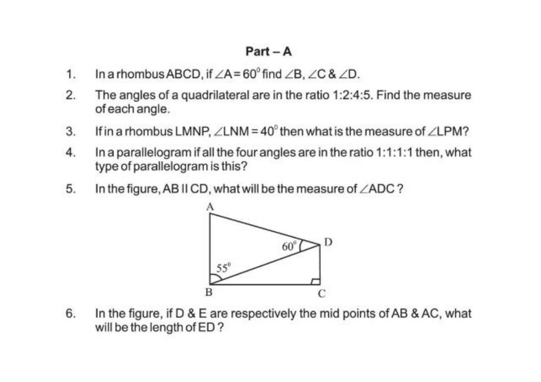 Class 9 Notes, Question & Practice Paper - Mathematics (Topic 8 : Quadrilaterals) - Page 5